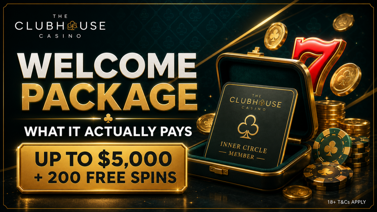 The Clubhouse Casino Australia club floor with pokies and live tables